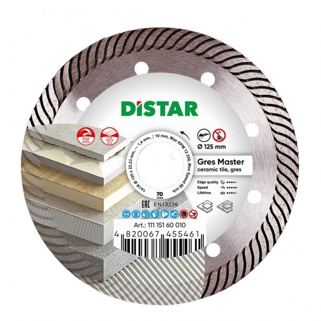 DISTAR DIAMOND BLADE GRES MASTER 125 x 1,4 x 10 x 22,23mm DISTAR DIAMOND BLADE GRES MASTER 125 x 1,4 x 10 x 22,23mm