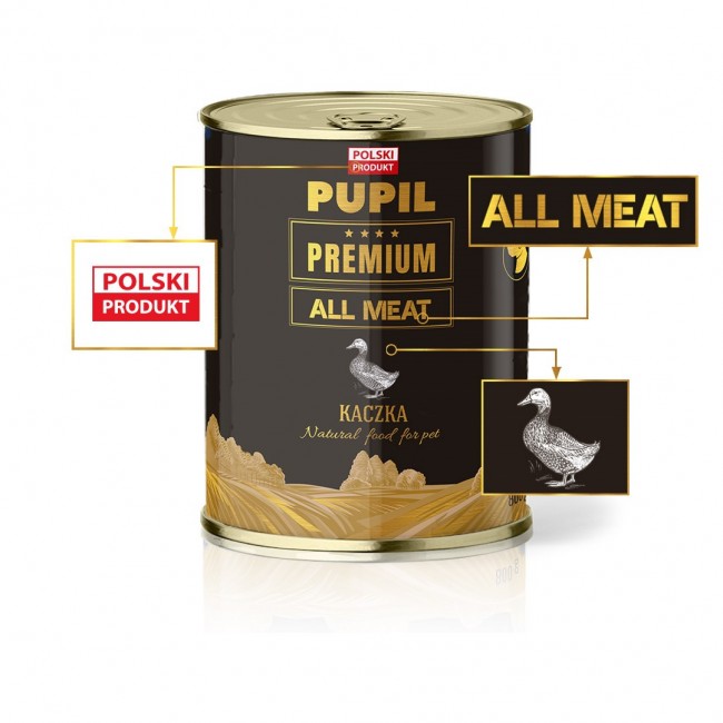 PUPIL Premium All Meat Gold Duck - wet dog food - 800g