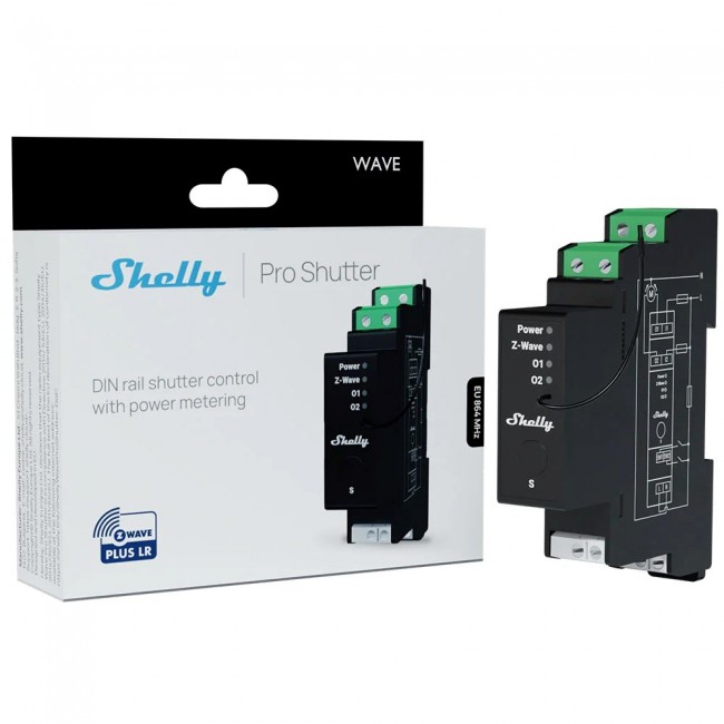 Intelligent DIN-rail controller Z-Wave SHELLY Wave Pro Shutter LR