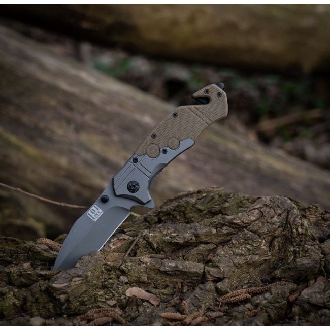 Commander Rescue 101 INC Knife, Black/Tan