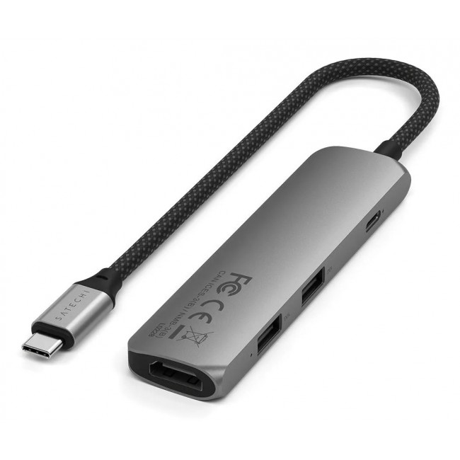 Satechi ST-P4SM interface hub USB Type-C 10000 Mbit/s Grey