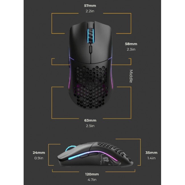 Glorious PC Gaming Race Model O- mouse Ambidextrous RF Wireless 19000 DPI