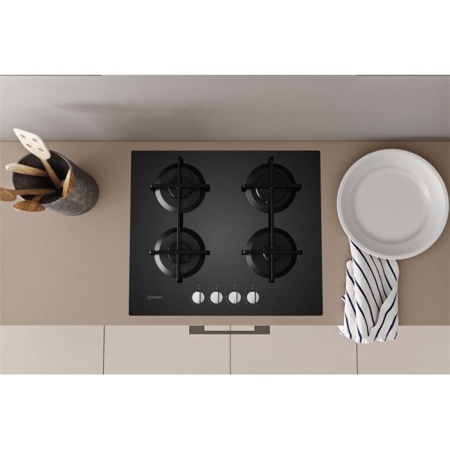 Indesit ING 61T/BK Black Built-in 59 cm Gas 4 zone(s)