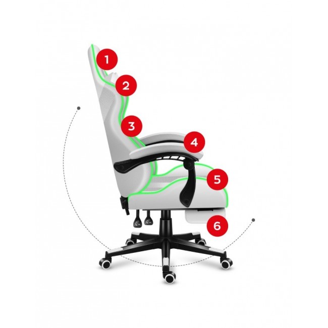 Huzaro FORCE 4.7 PC gaming chair Bucket (cradle) seat White