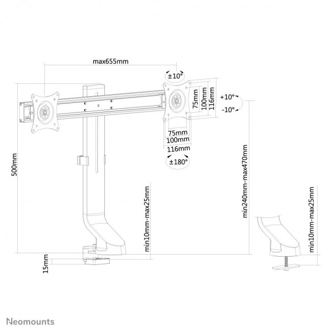 Neomounts FPMA-D860DBLACK Monitor arm 10-27 Neomounts FPMA-D860DBLACK Monitor arm 10-27