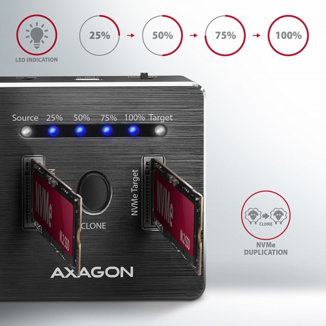 Axagon ADSA-M2C storage drive docking station USB 3.2 Gen 2 (3.1 Gen 2) Type-C Axagon ADSA-M2C storage drive docking station USB 3.2 Gen 2 (3.1 Gen 2) Type-C