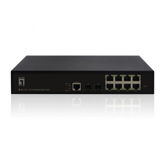 LevelOne KILBY 10-Port L2 Managed Gigabit Switch, 2 x SFP LevelOne KILBY 10-Port L2 Managed Gigabit Switch, 2 x SFP