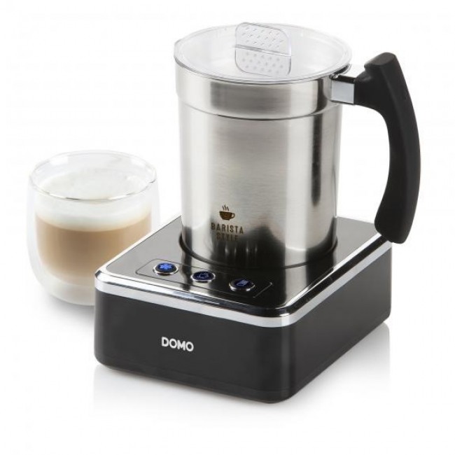 Domo DO717MF milk frother/warmer Automatic Black, Stainless steel