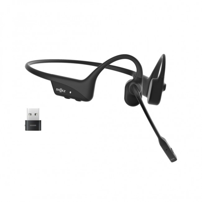 SHOKZ OpenComm2 UC 2025 Upgrade Wireless Bluetooth Bone Conduction Videoconferencing Headset with USB-C Charging Port and USB-C adapter | 16 Hr Talk Time, 29m Wireless Range, 1 Hr Charge Time | Includes Noise Cancelling Boom Mic and Dongle, Black SHOKZ OpenComm2 UC 2025 Upgrade Wireless Bluetooth Bone Conduction Videoconferencing Headset with USB-C Charging Port and USB-C adapter | 16 Hr Talk Time, 29m Wireless Range, 1 Hr Charge Time | Includes Noise Cancelling Boom Mic and Dongle, Black
