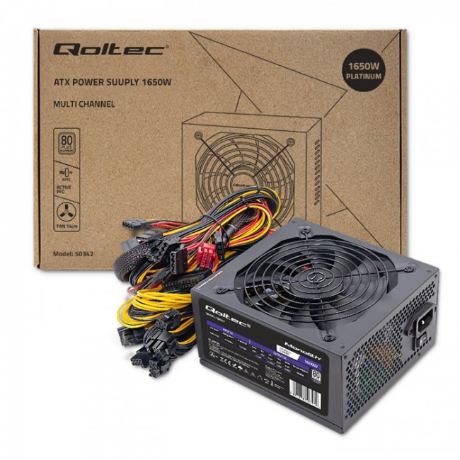 Qoltec Powerful ATX 1650W Power Supply | 80 Plus Platinum Qoltec Powerful ATX 1650W Power Supply | 80 Plus Platinum