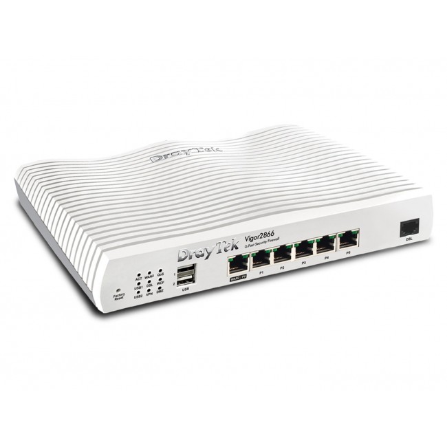 DrayTek Vigor 2866: Gfast Modem-Firewall wired router Gigabit Ethernet Grey