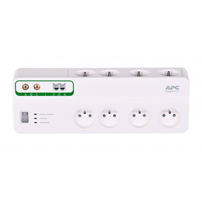 APC PMF83VT-FR surge protector White 8 AC outlet(s) 230 V 3 m