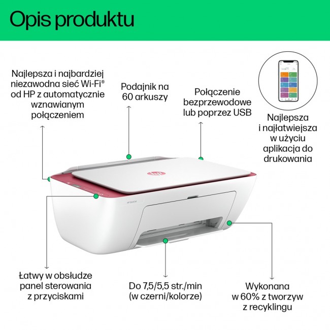HP DeskJet 2823e Wireless All-in-One Color Printer, Copier, Scanner