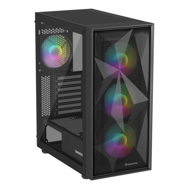 GENESIS DIAXID 605 ARGB MIDI TOWER CASE WITH USB-C WINDOW BLACK