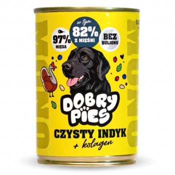 DOBRY PIES Mono Pure Turkey + Collagen wet dog food 400g