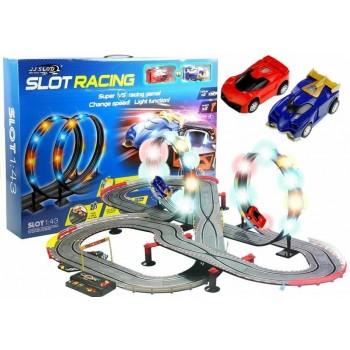 Tor Wy cigowy 2 Autka Slot Cars 1:43 Pętla Lampki