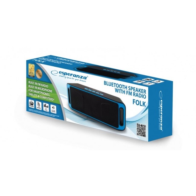 Esperanza EP126KB portable speaker Stereo portable speaker Black, Blue 6 W