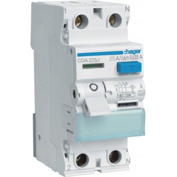CDA225J 25A/ 30MA/A DIFFERENTIAL CIRCUIT BREAKER 25A 2P 2M 30MA A 6KA