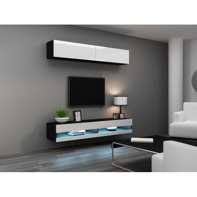 Cama TV stand VIGO NEW 30/140/40 black/white gloss