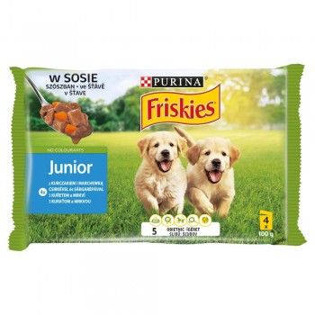 PURINA Friskies Junior with chicken and carrot - wet dog food - 4x100g