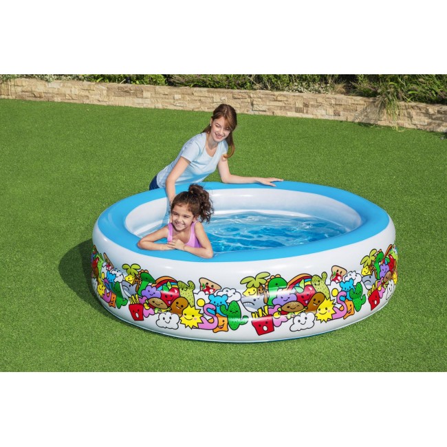 Bestway Inflatable Play Pool - 3-Ring - 1.96m x H53cm Bestway Inflatable Play Pool - 3-Ring - 1.96m x H53cm