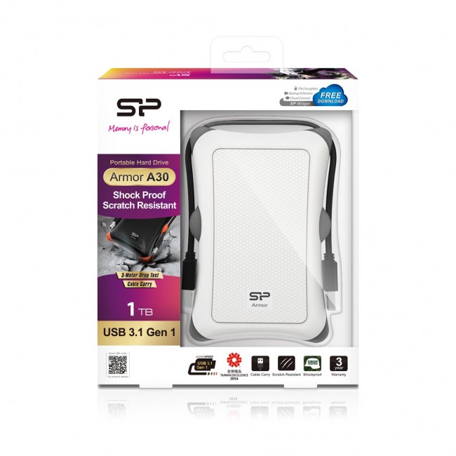 Silicon Power Armor A30 external hard drive 1 TB White Silicon Power Armor A30 external hard drive 1 TB White