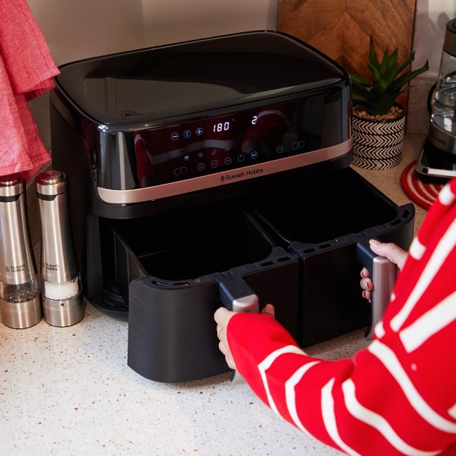 Russell Hobbs Air Fryer Dual 9 L Freestanding 2800 W Black Russell Hobbs Air Fryer Dual 9 L Freestanding 2800 W Black