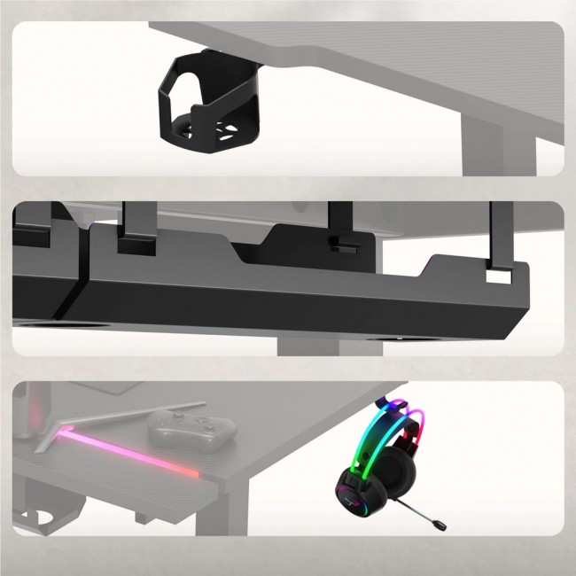 Huzaro Hero 8.7 RGB Electric Gaming Desk Black