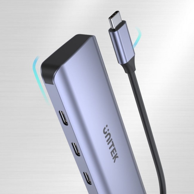 UNITEK uHUB Q4 USB 3.2 Gen 1 (3.1 Gen 1) Type-C 5000 Mbit/s Grey