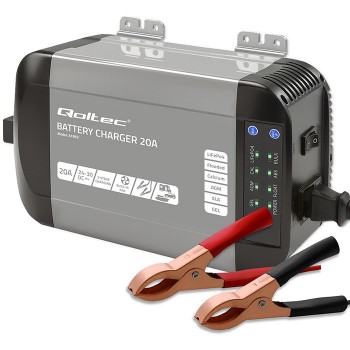 Qoltec Smart Monolith Battery Charger for LiFePO4 AGM GEL SLA batteries | 20A | 24V