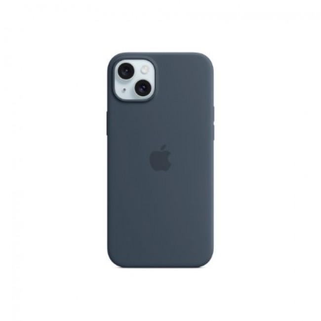 Apple iPhone 15 Plus Silicone Case with MagSafe - Storm Blue Apple iPhone 15 Plus Silicone Case with MagSafe - Storm Blue