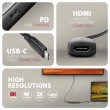 Axagon RVC-HI8KPD, USB-C - HDMI 2.1 adapter, 8K/60Hz, 4K/144Hz, HDR10+, PD100W