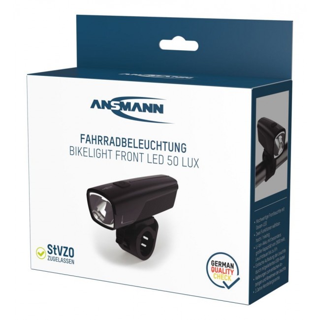 Ansmann 1600-0524 bicycle light Front lighting LED 50 lm Ansmann 1600-0524 bicycle light Front lighting LED 50 lm