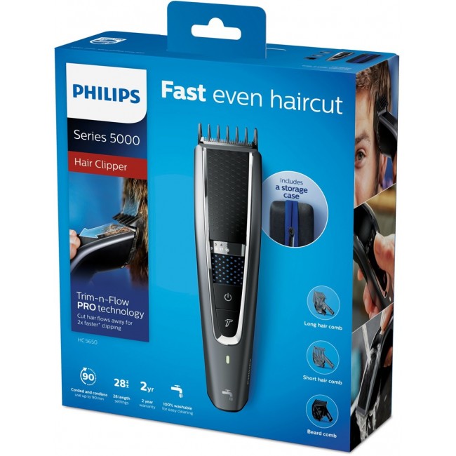 Philips 5000 series HC5650/15 hair trimmers/clipper Black, Silver Philips 5000 series HC5650/15 hair trimmers/clipper Black, Silver