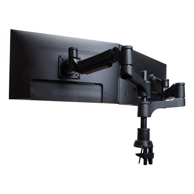 R-Go Tools Monitor arm R-Go Caparo Dual, for two monitors, adjustable with gas spring, 3-9 kg load capacity, 100% circular, black