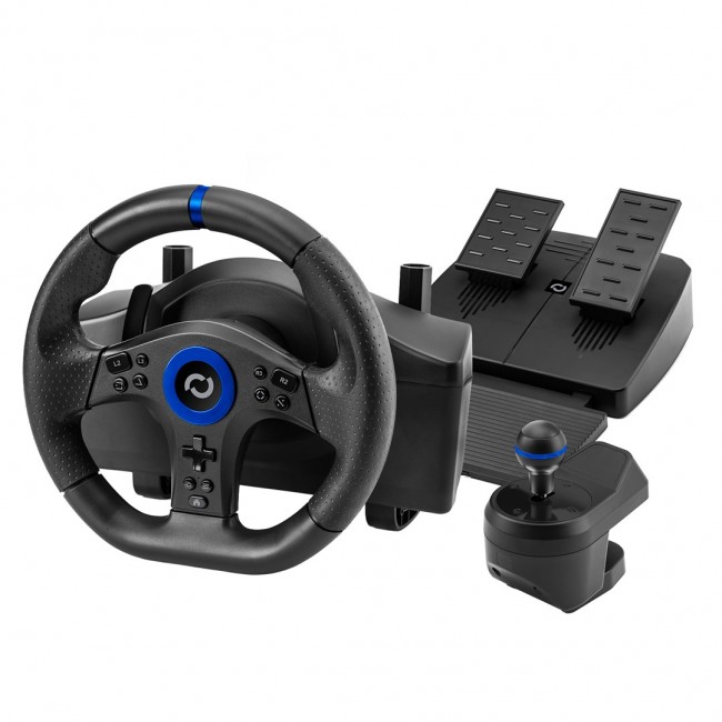 Blade BL7002 Gaming Controller Black, Blue USB Steering wheel + pedals + shifter PC, PlayStation 5 Blade BL7002 Gaming Controller Black, Blue USB Steering wheel + pedals + shifter PC, PlayStation 5