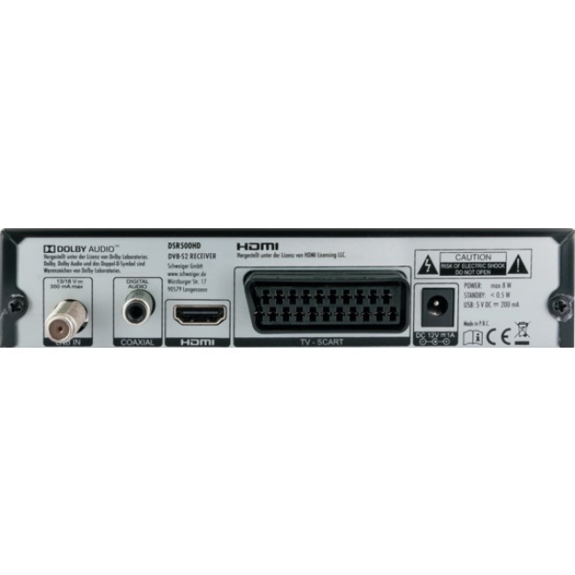 Schwaiger DSR500HD TV set-top box Cable Full HD Black