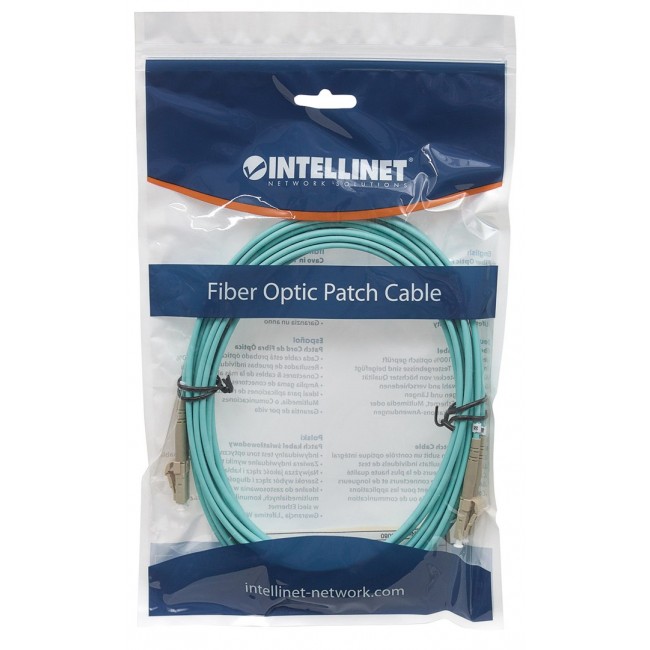 Intellinet Fiber Optic Patch Cable, OM3, LC/LC, 2m, Aqua, Duplex, Multimode, 50/125 m, LSZH, Fibre, Lifetime Warranty, Polybag Intellinet Fiber Optic Patch Cable, OM3, LC/LC, 2m, Aqua, Duplex, Multimode, 50/125 m, LSZH, Fibre, Lifetime Warranty, Polybag