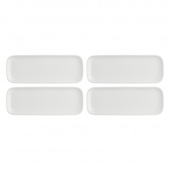 Set of 4 Essenziale New Age Rectangular Trays - White, 30 x 11 cm
