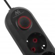 Maclean power strip, 5 socket extension cable + 3xUSB, 110-240V AC 50/60Hz, 2.1A max 2500W, 1.5m, black, MCE395 B
