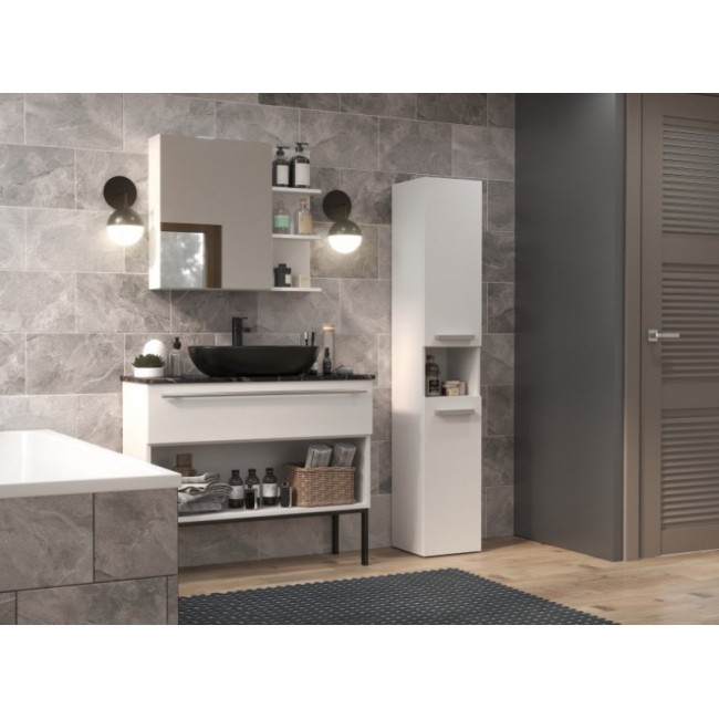 Bathroom cabinet NEL I 31x30x174 cm, matt white Bathroom cabinet NEL I 31x30x174 cm, matt white