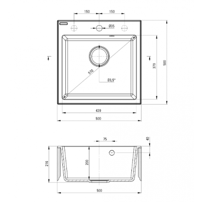 1-bowl granite sink