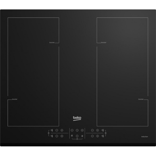 Beko HII64206F2MT Black Built-in 58 cm Zone induction hob 4 zone(s)