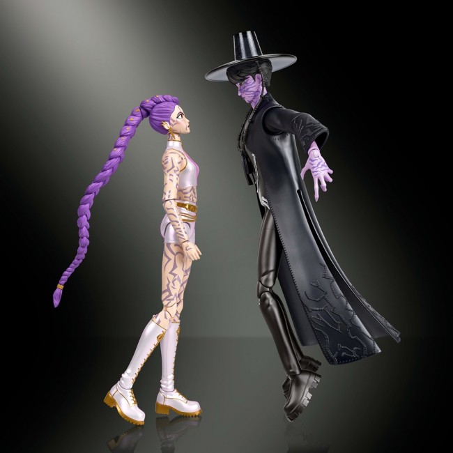 Mattel KPop Demon Hunters Rumi & Jinu Final Battle Action Figure Set, 4 Accessories, Swappable Hands & Faces