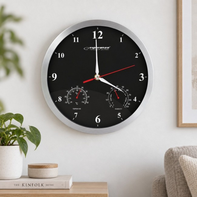 Esperanza Washington Black Mechanical Wall Clock Round Black Esperanza Washington Black Mechanical Wall Clock Round Black