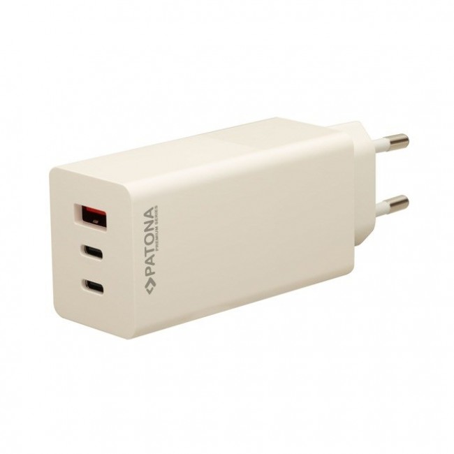 PATONA Premium Charger GaN PD100W 2xUSB-C 1xUSB-A PD3.0 QC3.0 White