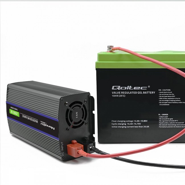 Qoltec Monolith 2000 MS Wave Voltage Converter | 12V to 230V | 1000/2000W | USB Qoltec Monolith 2000 MS Wave Voltage Converter | 12V to 230V | 1000/2000W | USB