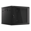 Lanberg wall-mounted installation rack cabinet 19'' 9U 600x600mm black (glass door) Lanberg wall-mounted installation rack cabinet 19'' 9U 600x600mm black (glass door)