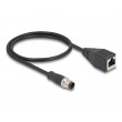 DeLOCK M12 Adapter Cable D-coded 4 pin male to RJ45 female 50 cm