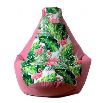 Sako bag pouffe Pear print pink-flaming XXL 140 x 100 cm